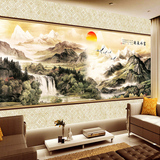 无缝大型壁画欧式油画客厅卧室乡村风景画电视沙发背景墙纸壁纸画