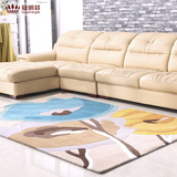 冠明菲现代简约手工腈纶地毯图案晴纶地毯客厅茶几卧室床边毯水洗