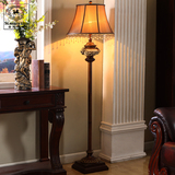 美式沙发复古落地灯雕花仿古落地灯中式实木颜色古典树脂灯具包邮