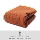 样板房简约现代风格美式新古典风格橙色搭毯床毯沙发搭巾床上搭毯