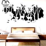 卧室墙贴画温馨床头装饰壁画客厅沙发电视背景墙树林小鹿墙面贴纸