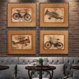复古工业风铁艺自行车壁饰壁挂创意酒吧装饰铁皮画西餐厅立体挂件