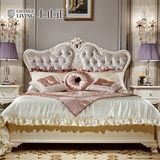 上止正家具欧式雕花软靠单人公主床 高档法式1.5米双人布艺实木床
