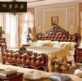 欧式床 法式床 实木床 双人床 古典床1.8米美式床 深色家具 婚床