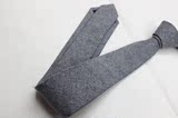 外贸原单出口正品男士休闲窄款韩版领带全棉灰色6CM潮款流行