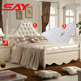 简欧式大床奢华雕花1.8米软靠实木双人床1.5豪华卧室成套家具套装