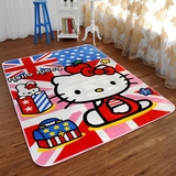 卡通KT系列绒面地毯凯蒂猫可爱儿童房地垫 可机洗长条床边毯化纤