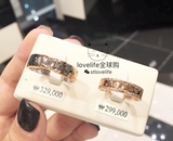 韩国代购LLOYD专柜正品罗马数字水钻皓石对戒情侣戒指14k金玫瑰金