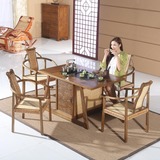 方形茶几茶具桌藤椅套件茶桌椅组合实木仿古功夫茶艺桌茶台桌