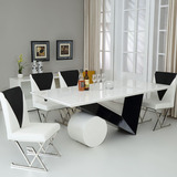 新款6人餐桌椅组合套装现代简约餐桌椅组合小户型饭桌4人长方形桌
