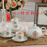 英式下午茶田园咖啡杯具套装欧式花茶具镂金手描陶瓷茶具结婚礼品