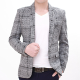 GXG男士小西服男青年外套2015秋季新款韩版海澜单西之家格子西装