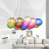 包邮现代玻璃圆球吊灯彩色玻璃球LED吊灯服装店面儿童房餐厅吊灯