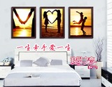 现代浪漫爱情侣结婚房卧室床头装饰画客厅墙壁画百年好合温馨挂画