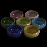 色彩个性冰裂纹玻璃釉陶瓷碗 美容托盘spa装饰器皿spa碟/精油碗碟