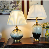 景德镇窑变陶瓷灯饰花瓶布艺台灯床头客厅酒店中式欧式创意灯具