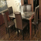 【卡米纳】品牌住宅家具 餐厅 天然银白龙 洞石餐桌 台 KM-075E