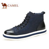 【新品】Camel/骆驼男靴 春季新款保暖磨砂牛皮短靴男士皮靴