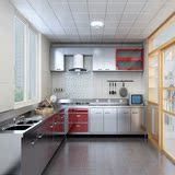 整体不锈钢橱柜定做整体厨房厨柜304全不锈钢整体橱柜台面