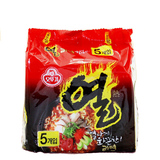 【天猫超市】韩国原装进口不倒翁火热拉面油炸方便面5连包600g/袋