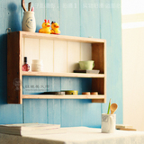 粗糙美大师 zakka杂货全实木置物架厨房壁挂搁板架置物板实木柜子