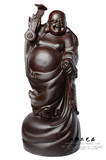 黑檀木雕送宝弥勒佛像摆件 招财进宝吉祥如意弥勒佛 红木木雕礼品