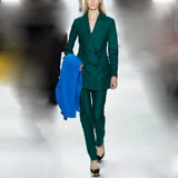 B019秋冬新款高级定制明星欧美西装套装绿色时尚气质西服套装女装