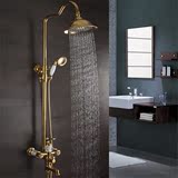 欧式金色古典复古全铜浴室淋浴花洒龙头套装厂家直销高档正品牌