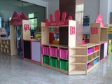 批发 区角区域组合玩具柜 早教幼儿园儿童储物架 松木 转角整理柜