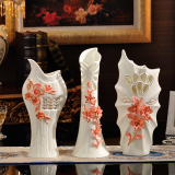 陶瓷花瓶三件套客厅家居装饰品玄关摆件欧式创意花器结婚乔迁礼物