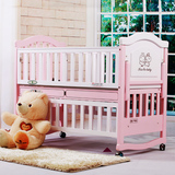 婴乐谷 婴儿床实木白色欧式环保漆BB宝宝床 可变书桌童床游戏摇床