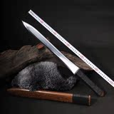 龙泉宝剑一体剑野蛮人鸡翅木锰钢唐剑 短剑汉剑花纹钢短剑未开刃