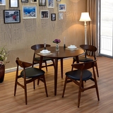 北欧现代简约实木咖啡厅餐桌水曲柳小户型洽谈桌圆餐桌椅子组合