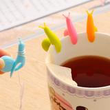 糖果色可爱蜗牛茶包挂杯子区分夹硅胶茶袋挂拉茶包器单个价可选色