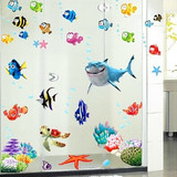 幼儿园卡通海底世界海洋动物墙贴纸贴画儿童房客厅卫生间浴室贴纸