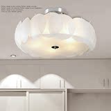 LED吸顶灯现代田园圆形玻璃卧室房间温馨餐厅饭厅阳台灯具灯饰