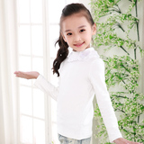 童装女童春秋装韩版儿童打底衫白色秋衣高领打底衣磨毛加厚保暖衣