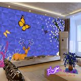 大型壁画紫色卡通蝴蝶促销 客厅卧室办公室餐厅背景墙纸壁纸墙布