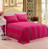 全棉老粗布单人双人床单单件经典玫红被罩枕套1.2*2.2米床品包邮