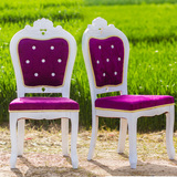 影楼家具椅 欧式拉钻紫色苹果椅 化妆梳妆椅 影楼沙发接待椅