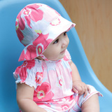 davebella婴儿帽子夏季防晒宝宝遮阳帽儿童凉帽纯棉印花盆帽女