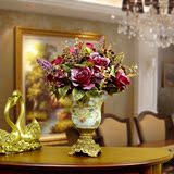 普罗旺斯欧式花瓶仿真花束套装花艺摆件客厅餐桌假花家居装饰饰品
