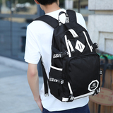 韩版初中高中学生书包男士双肩包学院风帆布运动潮男旅行电脑背包