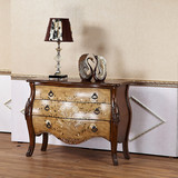 美式彩绘实木家具欧式古典斗柜三斗柜抽屉储物手绘家具玄关柜