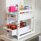 日本进口厨房置物架层架落地式橱柜调味储物收纳架创意塑料收纳盒