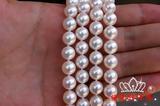 8-8.5毫米日本进口akoya海水珍珠项链，极强光，白透粉，精圆