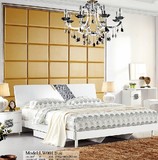 简约烤漆板式床 双人床1.8米高箱储物床 钢琴烤漆组合套房特价床