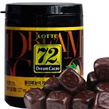韩国进口零食品巧克力豆 乐天72巧克力 乐天72%纯黑巧克力罐装90g