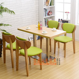 特价北欧休闲茶餐厅奶茶甜品店桌椅实木 面馆快餐桌椅组合自然绿