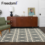 客厅茶几地毯 简约格子北欧地毯 欧美式家用书房间地毯卧室床边毯